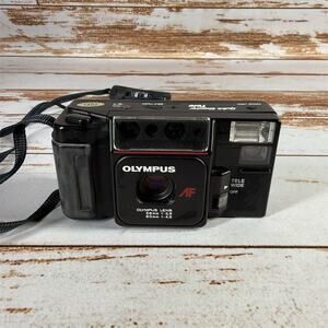 Olympus AFL-T 35mm Film Camera Black Auto Focus Auto Exposure 1980s